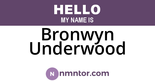 Bronwyn Underwood