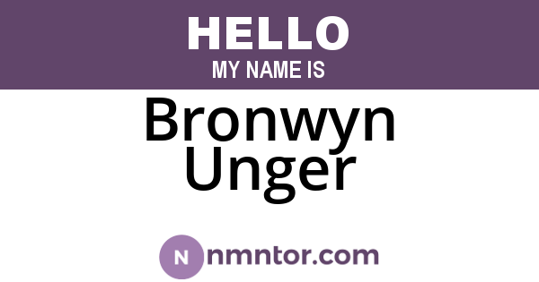 Bronwyn Unger