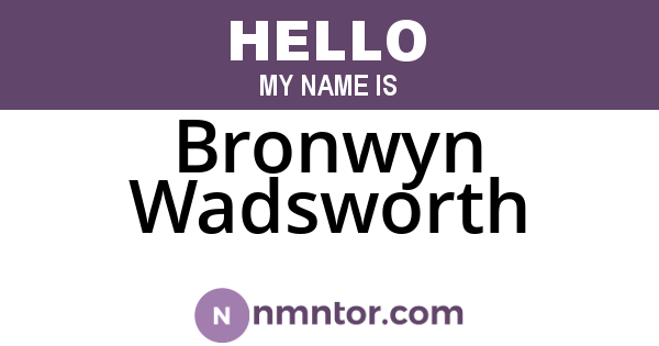 Bronwyn Wadsworth