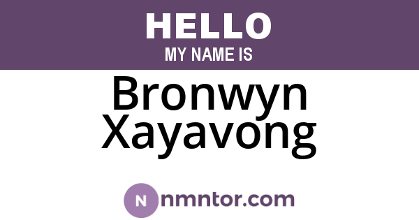 Bronwyn Xayavong