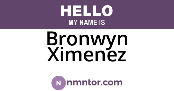 Bronwyn Ximenez