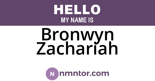 Bronwyn Zachariah