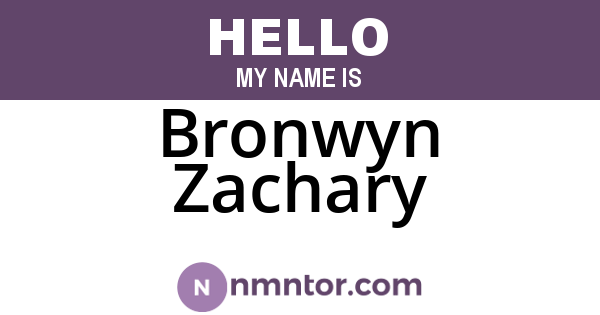 Bronwyn Zachary