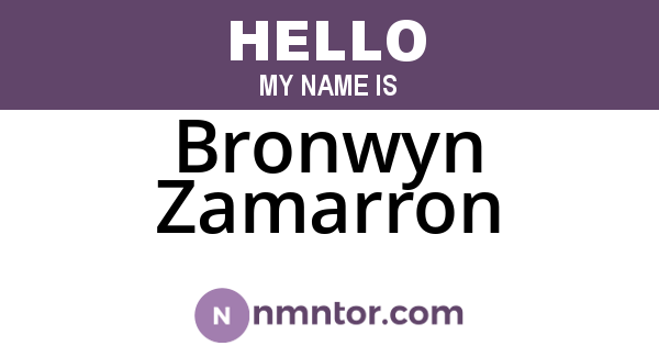 Bronwyn Zamarron