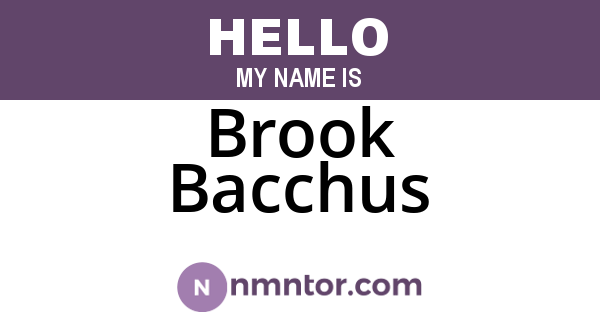 Brook Bacchus
