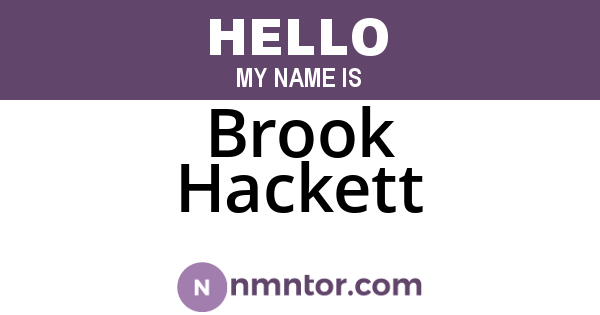 Brook Hackett