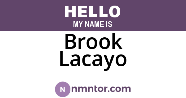 Brook Lacayo