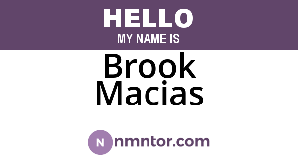 Brook Macias