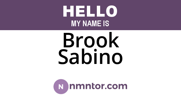 Brook Sabino