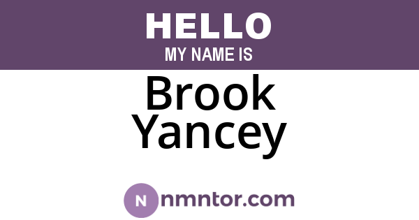 Brook Yancey