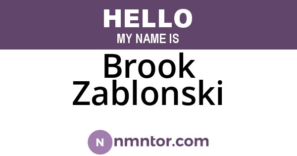 Brook Zablonski