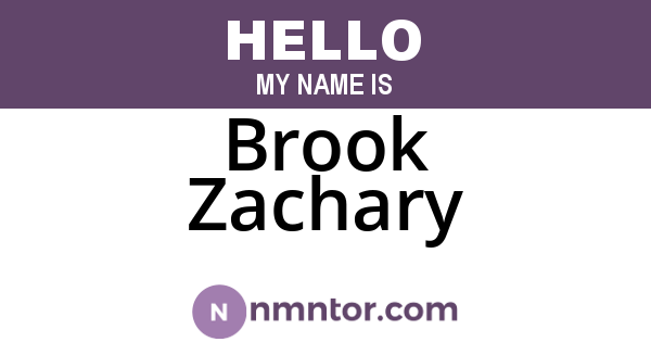 Brook Zachary