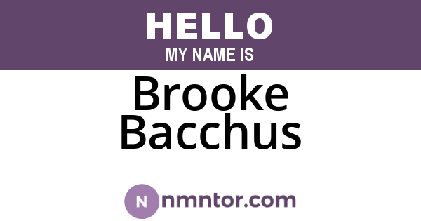 Brooke Bacchus