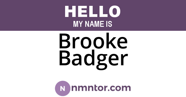 Brooke Badger