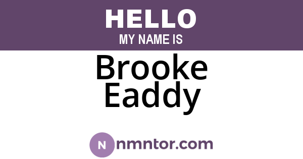 Brooke Eaddy
