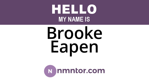 Brooke Eapen