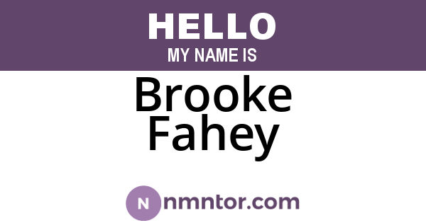 Brooke Fahey