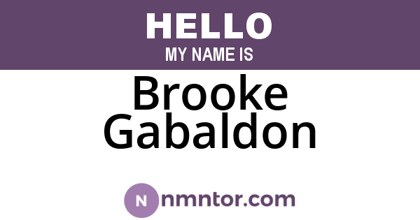 Brooke Gabaldon