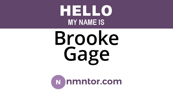 Brooke Gage