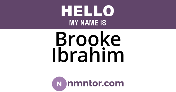 Brooke Ibrahim