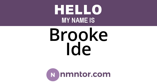Brooke Ide