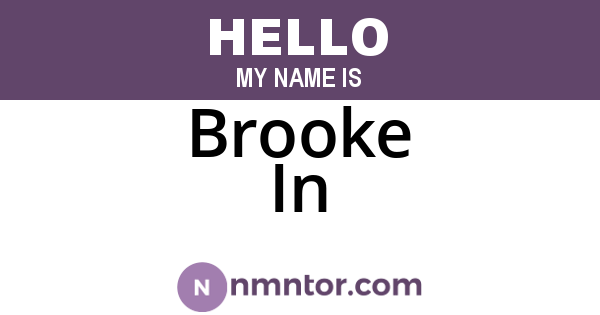 Brooke In