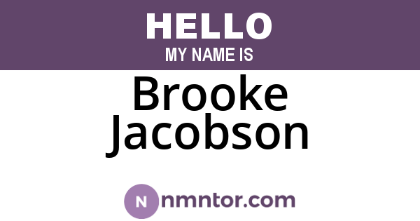 Brooke Jacobson