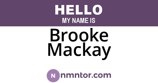 Brooke Mackay