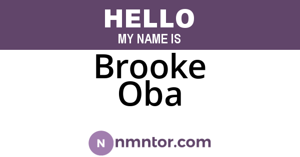 Brooke Oba