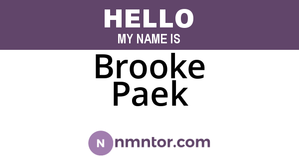 Brooke Paek