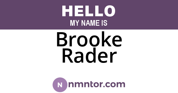 Brooke Rader