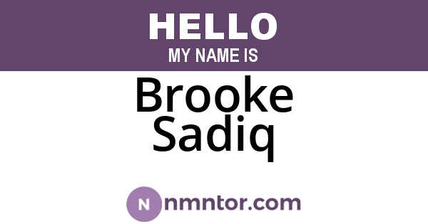 Brooke Sadiq