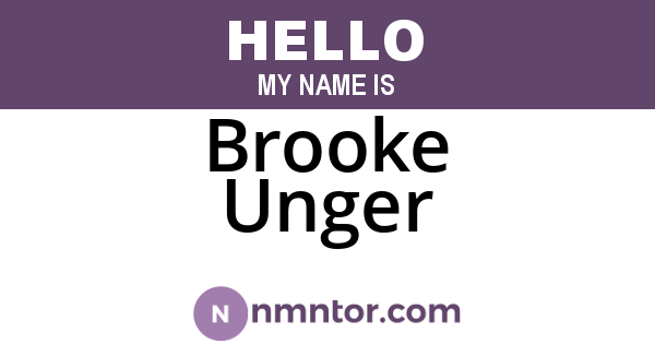 Brooke Unger