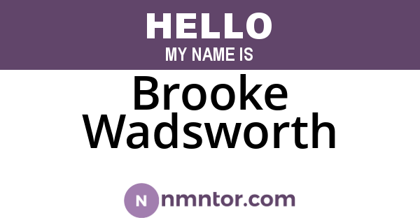 Brooke Wadsworth