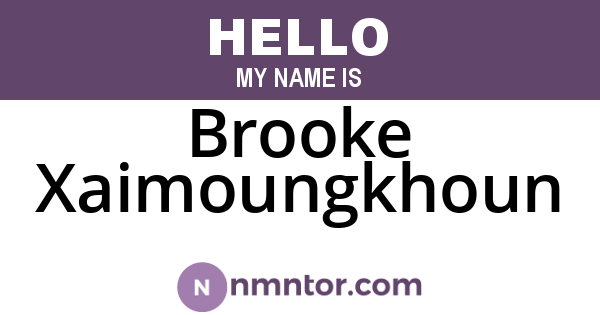 Brooke Xaimoungkhoun