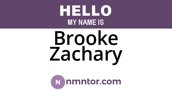 Brooke Zachary