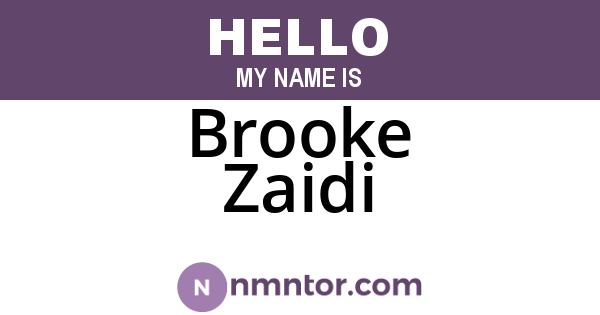 Brooke Zaidi
