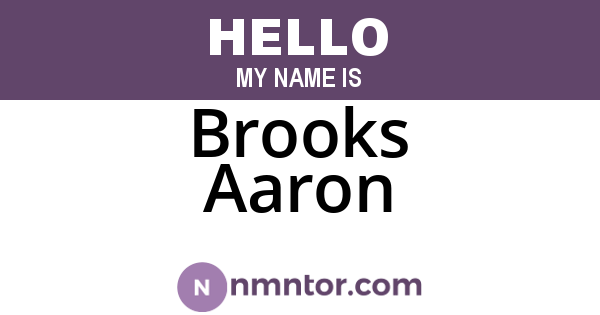 Brooks Aaron