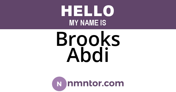 Brooks Abdi