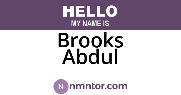 Brooks Abdul