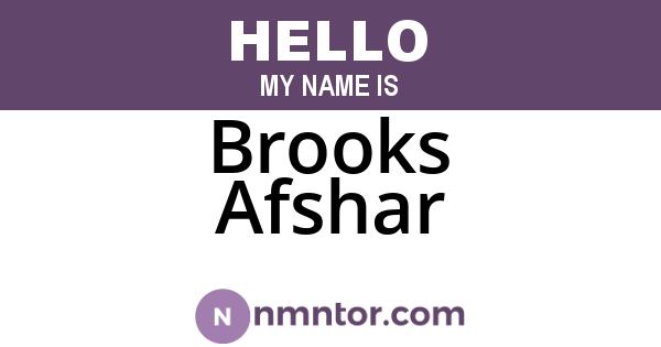 Brooks Afshar