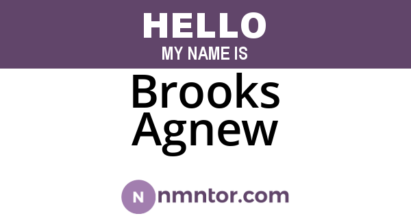 Brooks Agnew