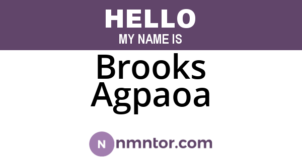Brooks Agpaoa
