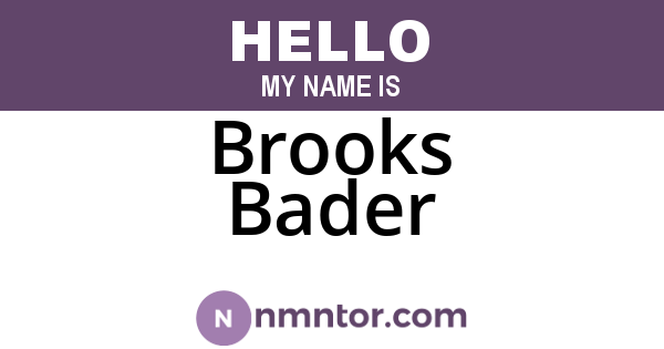 Brooks Bader