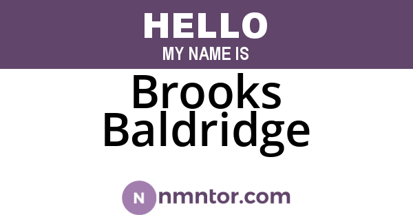 Brooks Baldridge