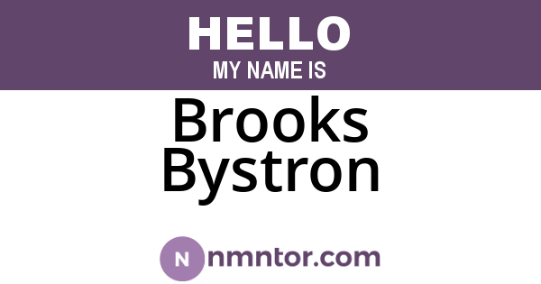 Brooks Bystron