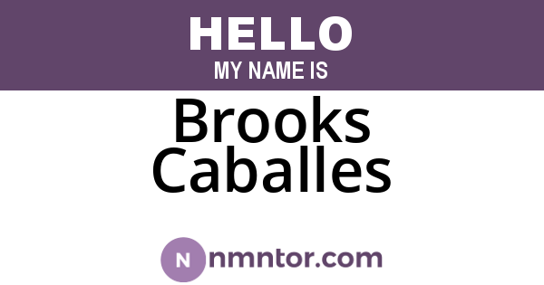Brooks Caballes