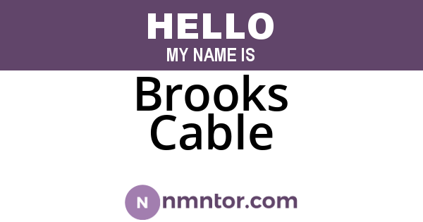 Brooks Cable