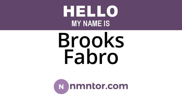 Brooks Fabro