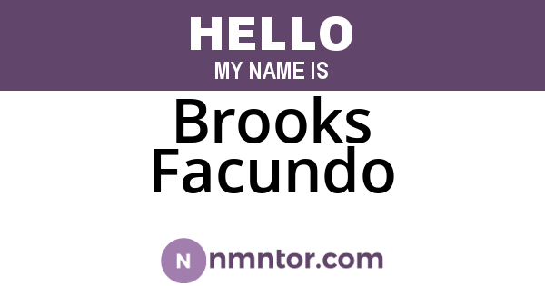 Brooks Facundo